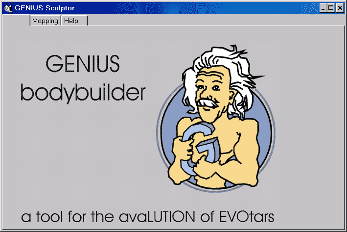 This is the front page of our GENIUS Bodybuilder Interface, featuring our little Mascot Arnold Einstein.